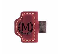 tooloflife Magnetic Leather Bookmark Personalised Magnetic Leather Bookmark with Pen Holder for Men Women, Gifts for Book Lovers, Readers 26 Letter Options