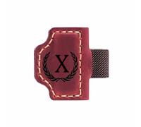 tooloflife Magnetic Leather Bookmark Personalised Magnetic Leather Bookmark with Pen Holder for Men Women, Gifts for Book Lovers, Readers 26 Letter Options