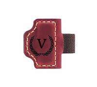 tooloflife Magnetic Leather Bookmark Personalised Magnetic Leather Bookmark with Pen Holder for Men Women, Gifts for Book Lovers, Readers 26 Letter Options