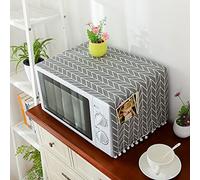 tooloflife Microwave Oven Dustproof cover, 35.43x11.81 inch Microwave Dust Cover Decorative Kitchen Appliance Cover with Side Storage Pockets, Grey arrow