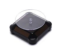 tooloflife Solar Powered Rotating stand Round-Black Solar/AAA Battery Powered Showcase 2 Shapes 360 Degrees Turntable Rotating Watch Phone Jewelry Organizer Display Stand Mount Holder
