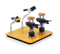 Toolour Third Hand ClampRex O3 for Makers - Compact Soldering Aid Holder with Dual Parallel Clamps, Adjustable Magnetic Base for Circuit Boards, Fine Wires and Components, No Rebound without Bite