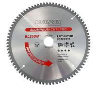Toolpak Tct Circular Saw Blade - 250mm X 30mm X 80 Teeth - For Aluminium, Brass, Bronze, Copper & Plastic
