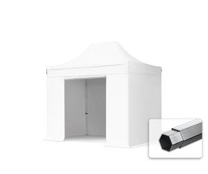 TOOLPORT 3x2m PES 800 Pop Up Gazebo PROFESSIONAL Aluminium 40 mm, incl. 4 side panels, white - (581906)