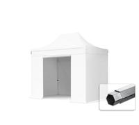 TOOLPORT 3x2m PES 800 Pop Up Gazebo PROFESSIONAL Aluminium 40 mm, incl. Sidewalls, white - (581906)
