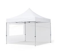 TOOLPORT 3x3m PES 700 Pop up gazebo ECONOMY Aluminium 32 mm, incl. 2 side panels with Panorama Windows, white - (59017)