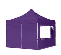TOOLPORT 3x3m PES 700 Pop Up Gazebo ECONOMY Aluminium 32 mm, incl. 4 side panels with Panorama Windows, purple - (59010)