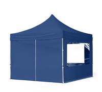 TOOLPORT 3x3m PES 700 Pop up gazebo ECONOMY Aluminium 32 mm, incl. 4 side panels with Panorama Windows, dark blue - (59001)