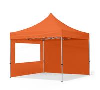 TOOLPORT 3x3m PES 700 Pop Up Gazebo ECONOMY Aluminium 32 mm, incl. Sidewalls with Panorama Windows, orange - (59011)