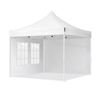 TOOLPORT 3x3m PES 700 Pop up gazebo ECONOMY Steel 30 mm, incl. 2 side panels with Windows, white - (59041)