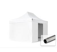 TOOLPORT 3x4.5 m PVC 800 Pop Up Gazebo PREMIUM Steel 40 mm, incl. 4 side panels, white - (600119)