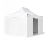 TOOLPORT 3x4.5m PES 800 Pop Up Gazebo PROFESSIONAL Aluminium 40 mm, incl. 4 side panels, white - (600193)