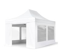 TOOLPORT 3x4.5m PVC 850 Pop up gazebo PROFESSIONAL Aluminium 40 mm, incl. 4 side panels with Panorama Windows, white - (582876)