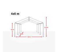 TOOLPORT 4x6m storage tent, PE, grey - (4772)