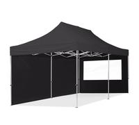 TOOLPORT 3x6m PES 700 Pop up gazebo ECONOMY Aluminium 32 mm, incl. 2 side panels with Panorama Windows, black - (59030)