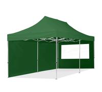 TOOLPORT 3x6m PES 700 Pop up gazebo ECONOMY Aluminium 32 mm, incl. 2 side panels with Panorama Windows, dark green - (59026)