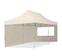 TOOLPORT 3x6m PES 700 Pop up gazebo ECONOMY Aluminium 32 mm, incl. 2 side panels with Panorama Windows, cream - (59022)