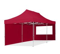 TOOLPORT 3x6m PES 700 Pop Up Gazebo ECONOMY Aluminium 32 mm, incl. 2 side panels with Panorama Windows, red - (59152)