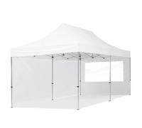 TOOLPORT 3x6m PES 700 Pop up gazebo ECONOMY Aluminium 32 mm, incl. 2 side panels with Panorama Windows, white - (59033)