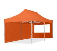 TOOLPORT 3x6m PES 700 Pop Up Gazebo ECONOMY Aluminium 32 mm, incl. 2 side panels with Panorama Windows, orange - (59028)