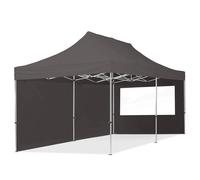 TOOLPORT 3x6m PES 700 Pop up gazebo ECONOMY Aluminium 32 mm, incl. 2 side panels with Panorama Windows, dark grey - (59024)