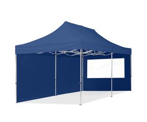 TOOLPORT 3x6m PES 700 Pop up gazebo ECONOMY Aluminium 32 mm, incl. 2 side panels with Panorama Windows, dark blue - (59019)