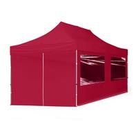 TOOLPORT 3x6m PES 700 Pop Up Gazebo ECONOMY Aluminium 32 mm, incl. 4 side panels with Panorama Windows, red - (59151)