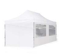 TOOLPORT 3x6m PES 700 Pop up gazebo ECONOMY Aluminium 32 mm, incl. 4 side panels with Panorama Windows, white - (59034)