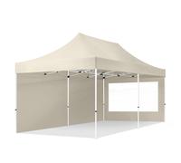 TOOLPORT 3x6m PES 700 Pop up gazebo ECONOMY Steel 30 mm, incl. 2 side panels with Panorama Windows, cream - (59057)
