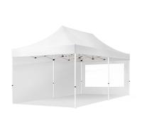 TOOLPORT 3x6m PES 700 Pop up gazebo ECONOMY Steel 30 mm, incl. 2 side panels with Panorama Windows, white - (59055)