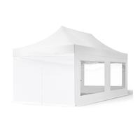 TOOLPORT 3x6m PES 700 Pop up gazebo ECONOMY Steel 30 mm, incl. 4 side panels with Panorama Windows, white - (59056)