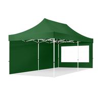 TOOLPORT 3x6m PES 700 Pop up gazebo ECONOMY Steel 30 mm, incl. Sidewalls with Panorama Windows, dark green - (59053)