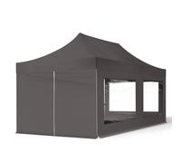 TOOLPORT 3x6m PES 700 Pop up gazebo ECONOMY Steel 30 mm, incl. Sidewalls with Panorama Windows, dark grey - (59052)