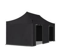 TOOLPORT 3x6m PES 750 Pop Up Gazebo PREMIUM Steel 40 mm, incl. 4 side panels, black - (600065)
