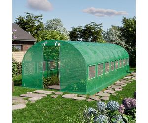 TOOLPORT 3x8m polytunnel greenhouse, PE, green - (8936)