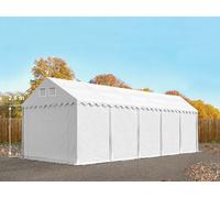 TOOLPORT 4x10m 2.6m Sides Storage Tent / Shelter w. ground frame, PVC 800, white without statics package - (7671BL)