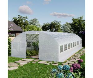 TOOLPORT 4x10m polytunnel greenhouse, PE, white - (8946)