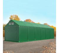 TOOLPORT 4x12m 2.6m Sides Storage Tent / Shelter w. ground frame, PVC 800, dark green without statics package - (37650)