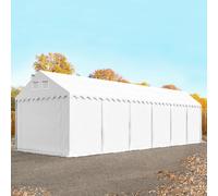 TOOLPORT 4x12m 2.6m Sides Storage Tent / Shelter w. ground frame, PVC 800, white without statics package - (37632)