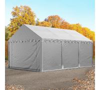 TOOLPORT 4x6 Storage Tent / Shelter w. ground frame, PVC 750, grey - (7215)