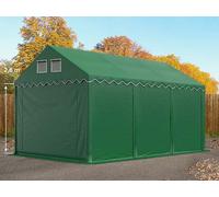 TOOLPORT 4x6m 2.6m Sides Storage Tent / Shelter w. ground frame, PVC 800, dark green without statics package - (7687BL)