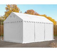 TOOLPORT 4x6m 2.6m Sides Storage Tent / Shelter w. ground frame, PVC 800, white without statics package - (7632BL)