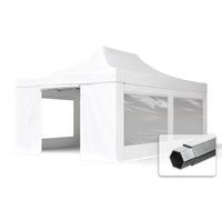 TOOLPORT 4x6m PES 800 Pop Up Gazebo PROFESSIONAL Aluminium 50 mm, incl. 4 side panels with Panorama Windows, white - (582031)