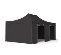 TOOLPORT 4x6m PES 800 Pop Up Gazebo PROFESSIONAL Aluminium 50 mm, incl. Sidewalls, black - (59066)