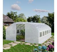 TOOLPORT 4x6m polytunnel greenhouse, PE, white - (8944)