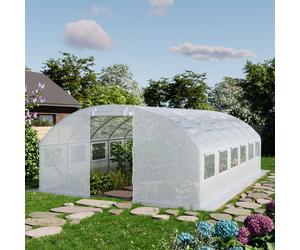 TOOLPORT 4x6m polytunnel greenhouse, PE, white - (8944)