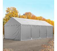 TOOLPORT 4x8 Storage Tent / Shelter w. ground frame, PVC 750, grey - (8907)