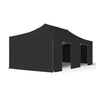 TOOLPORT 4x8m PES 800 Pop Up Gazebo PROFESSIONAL Aluminium 50 mm, incl. Sidewalls, black - (581980)