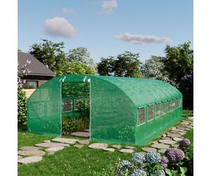 TOOLPORT 4x8m polytunnel greenhouse, PE, green - (8938)