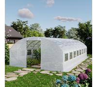 TOOLPORT 4x8m polytunnel greenhouse, PE, white - (8945)